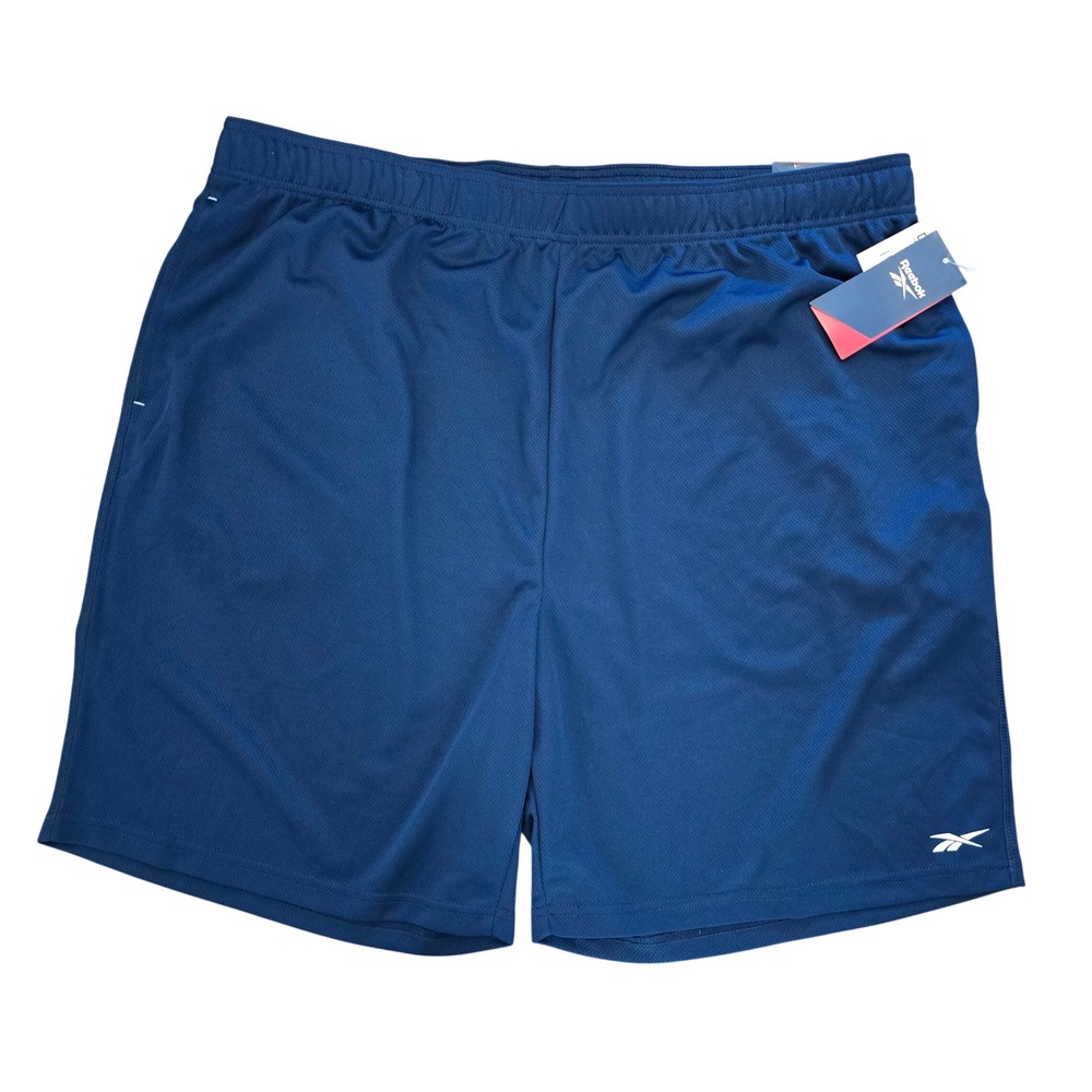 NEW Reebok Shrorts Mens 2XL Speedwick Navy Blue Mesh Active Athletic Pockets